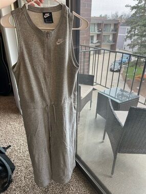 Nike Gray Sleeveless Zip Jumpsuit Size Small